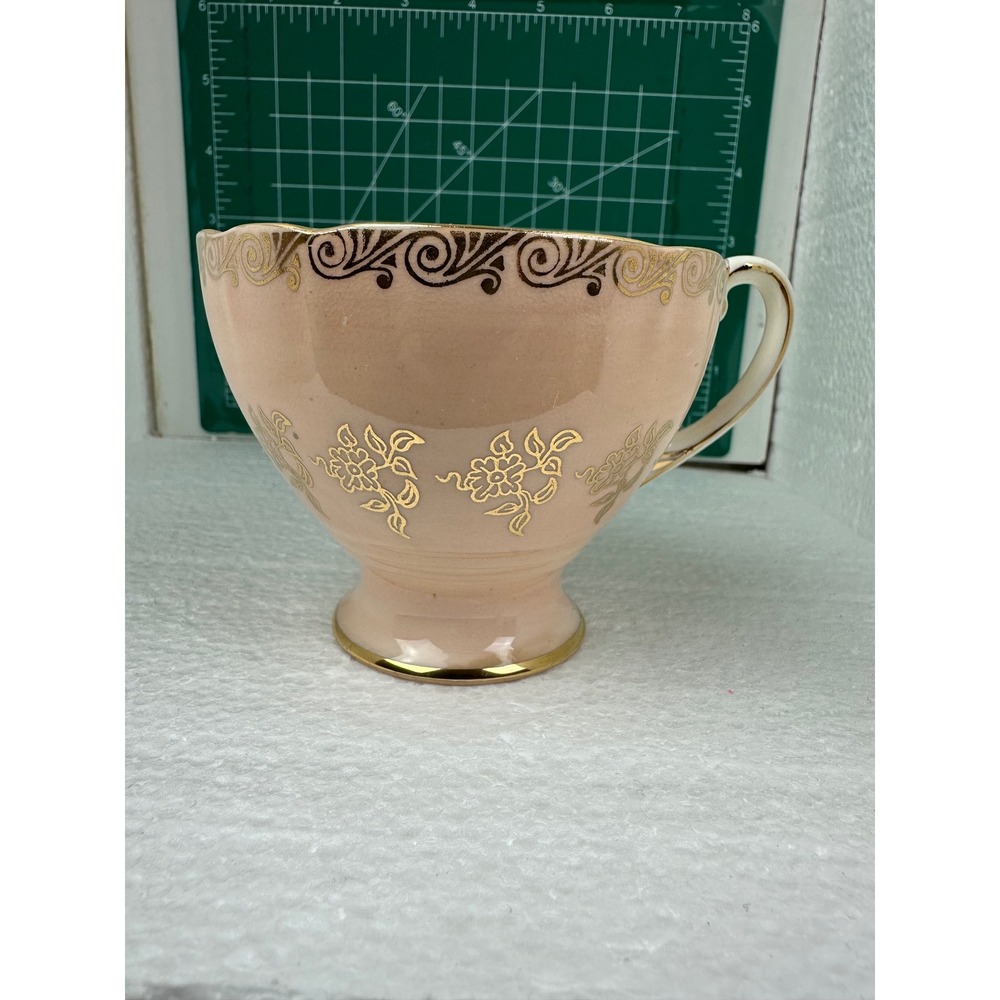 Royal Standard Fine Bone China Teacup England Pink Floral Gold Trim Vintage